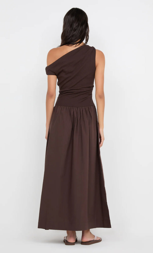 Freya Asym Maxi Dress (Dark Chocolate)