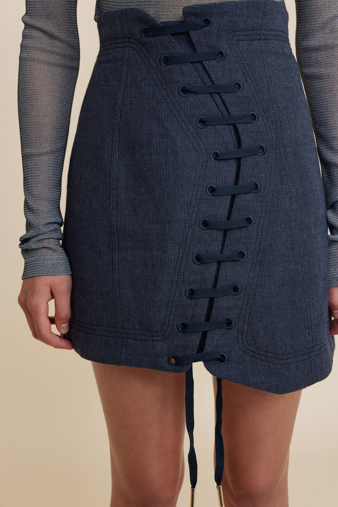 Acler Elmore Mini Skirt (Navy)