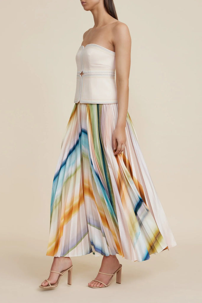 Acler Avonlea Midi Dress (Watercolour Stripe)