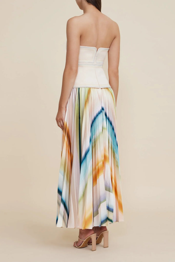Acler Avonlea Midi Dress (Watercolour Stripe)