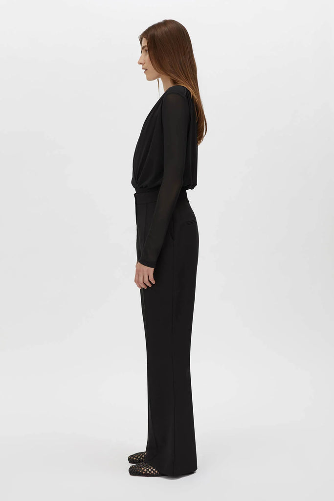 Ervina V neck Bodysuit (Black)