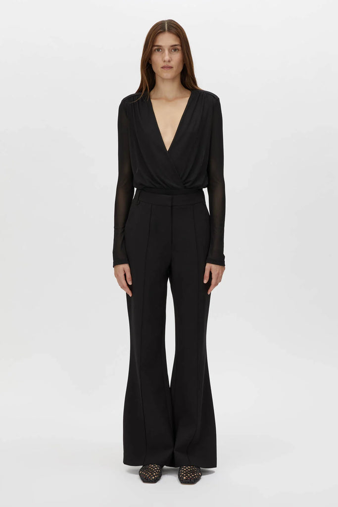 Ervina V neck Bodysuit (Black)