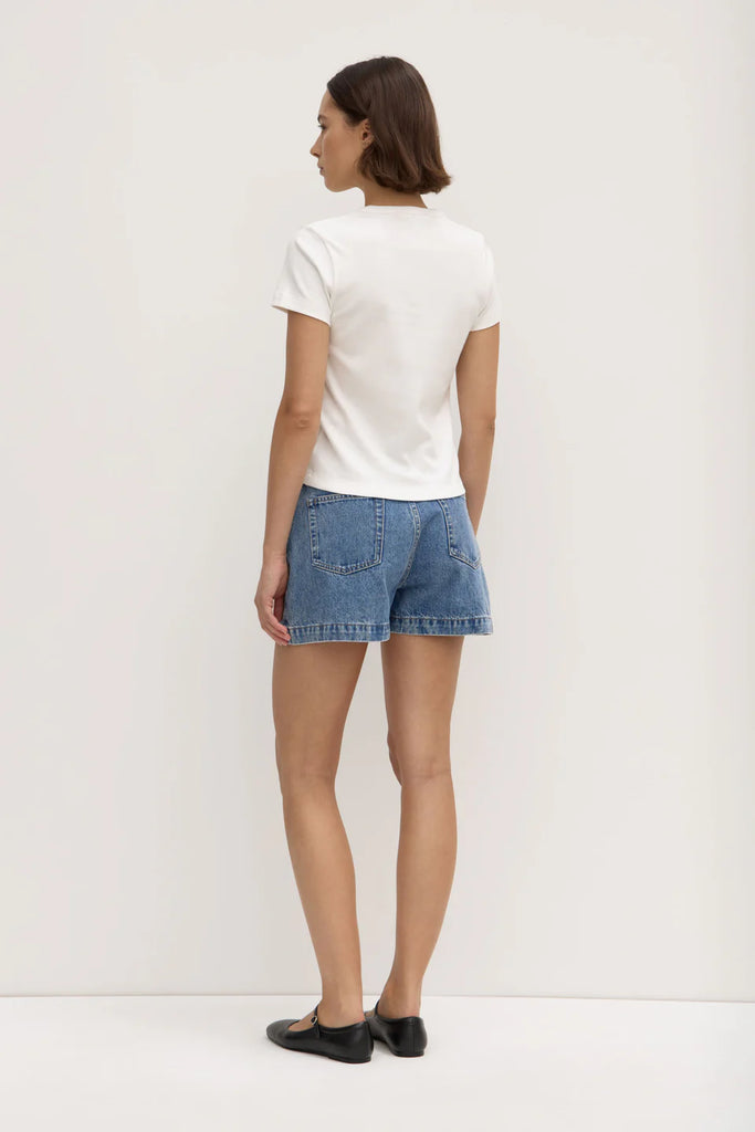 Lyla Cap Sleeve Tee (Antique White)