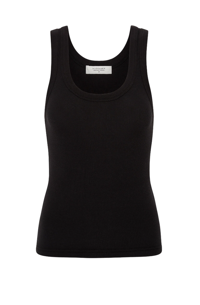 Organic Rib Singlet (Black)