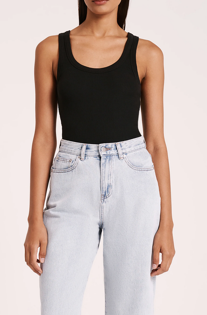 Organic Rib Singlet (Black)