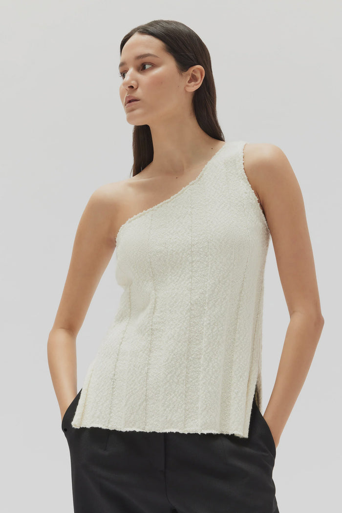 Assembly Label Caitlin Rib Knit Top (Antique White)