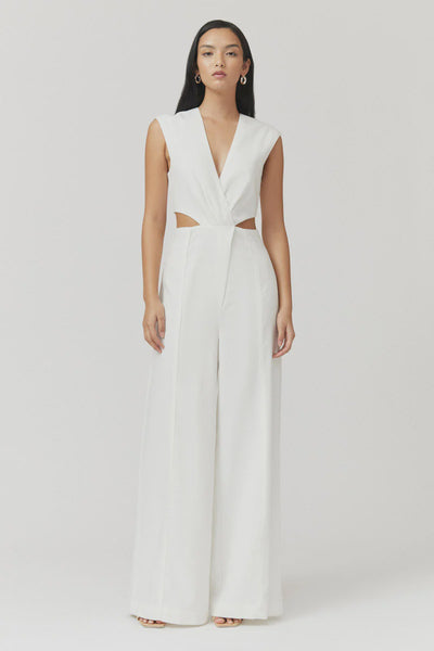 White jumpsuit cut out hotsell