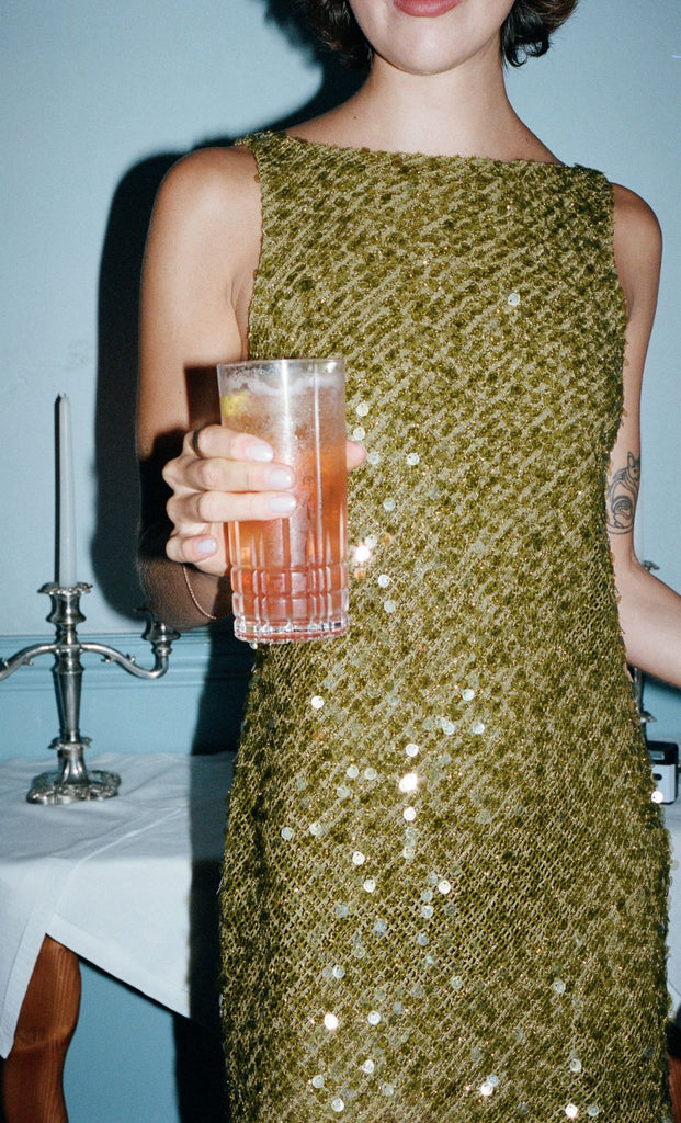 Cabine Boatneck Mini Dress (Moss)