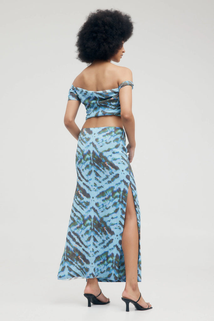 Third Form Electric Tucked Maxi Skirt (Tie Dye)