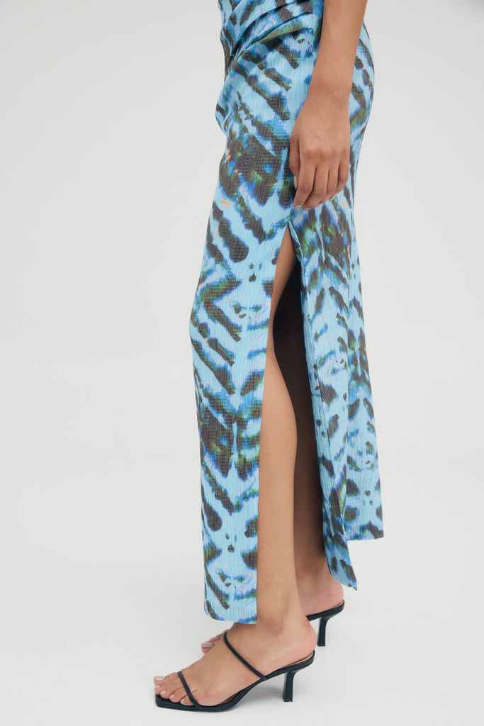 Third Form Electric Tucked Maxi Skirt (Tie Dye)