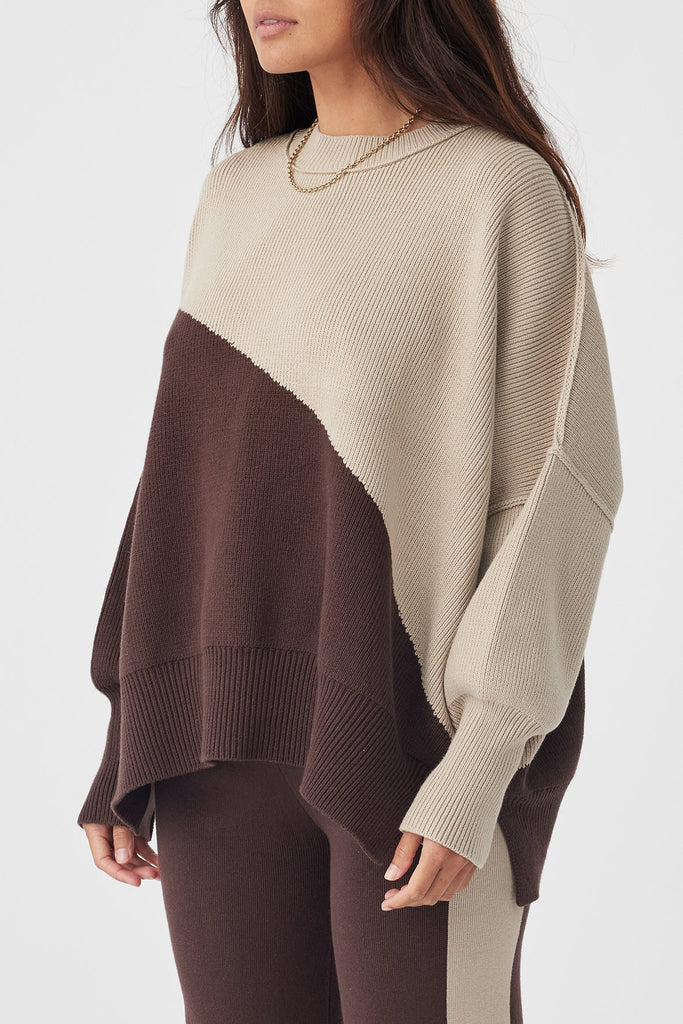 Arcaa Neo Sweater (Chocolate & Taupe)