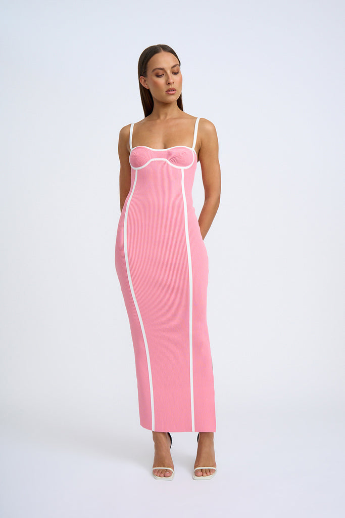 By Johnny Nautilus Swirl Knit Midi Dress (Pink Ivory)