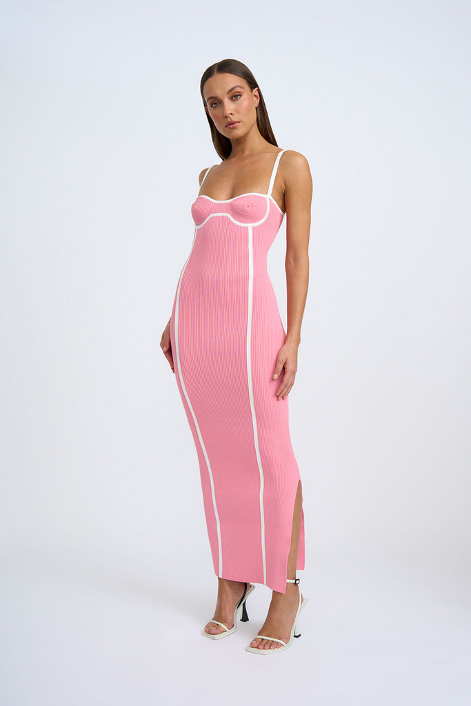 By Johnny Nautilus Swirl Knit Midi Dress (Pink Ivory)