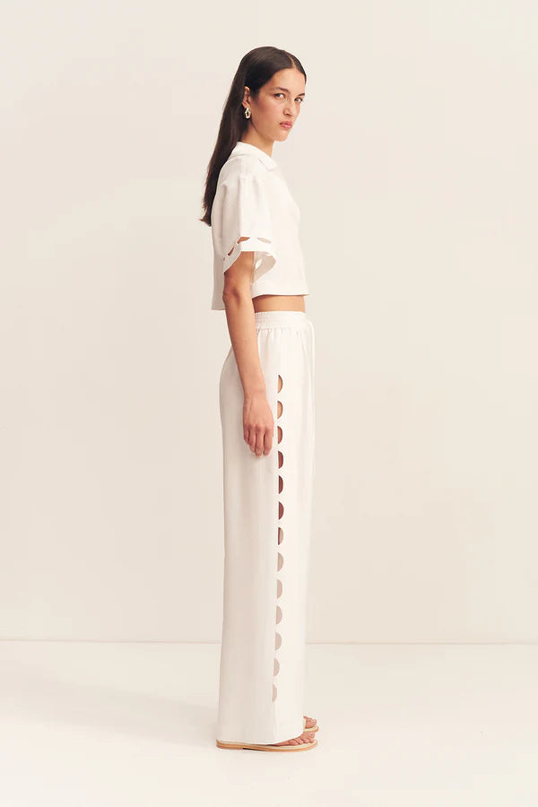 Birdie Scallop Pant (Ivory)