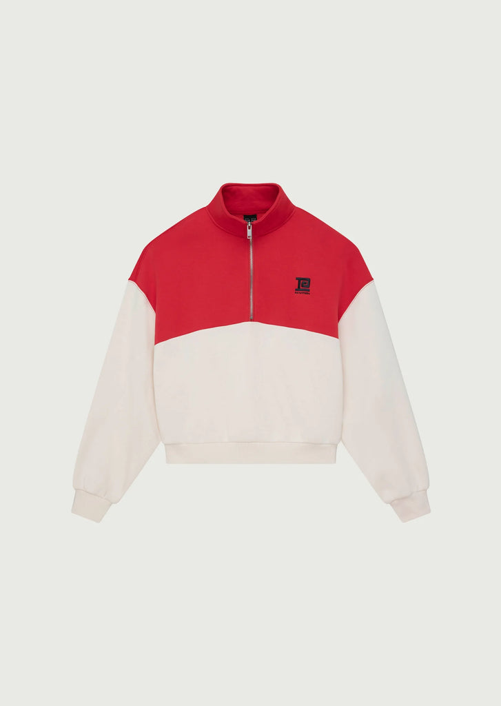 PE Nation Centre Field Sweater (Whisper White/Poppy Red)