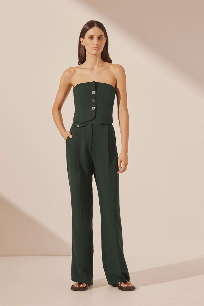 Shona Joy Irena High Waisted Tailored Pant (Deep Forest)