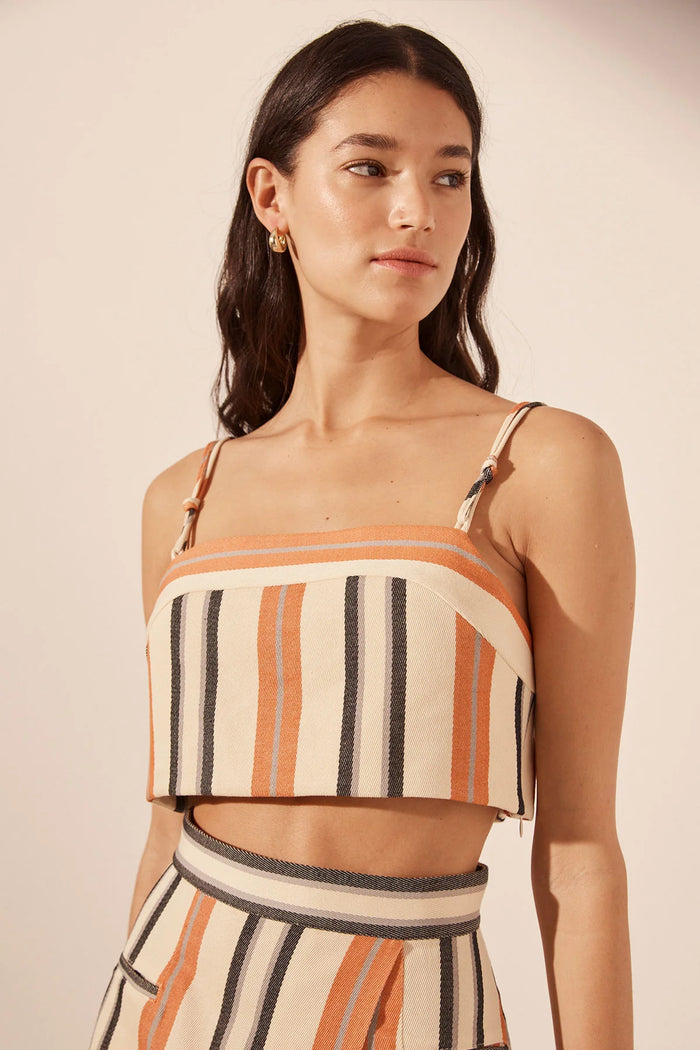 Shona Joy Celia Knotted Strap Crop Top