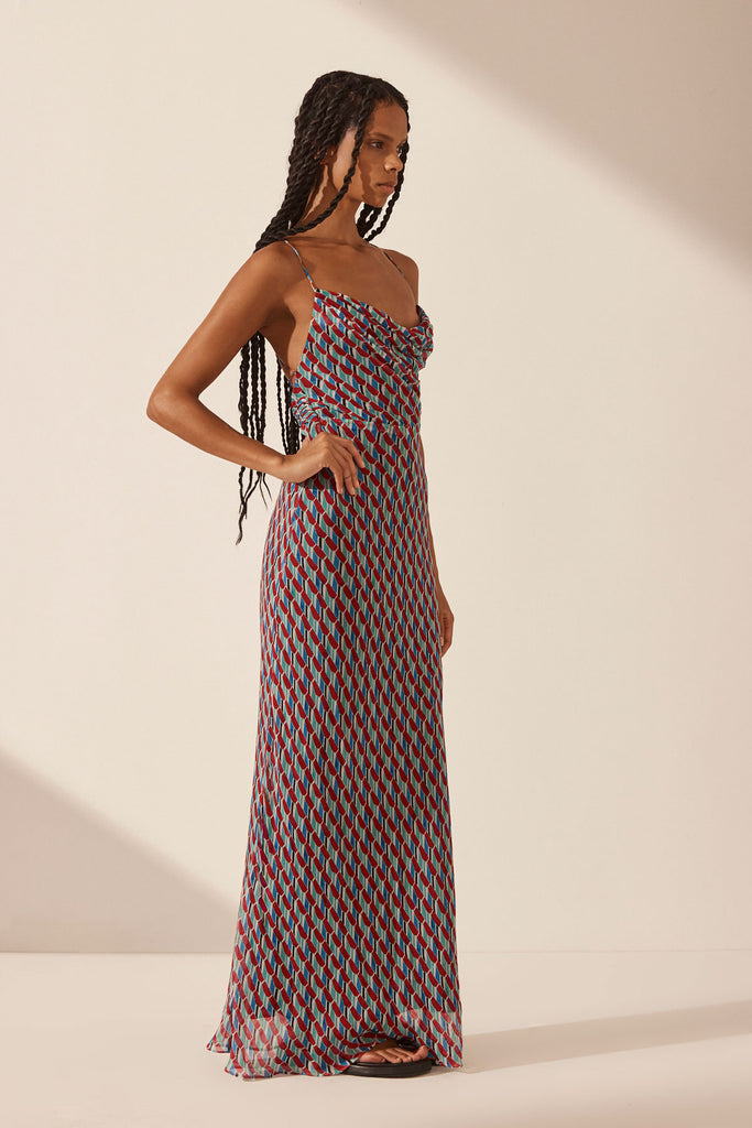 Shona Joy Maribel Lace Back Bias Maxi Dress