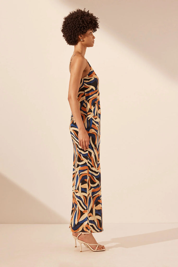 Shona Joy Palma Silk Plunged Slip Maxi Dress