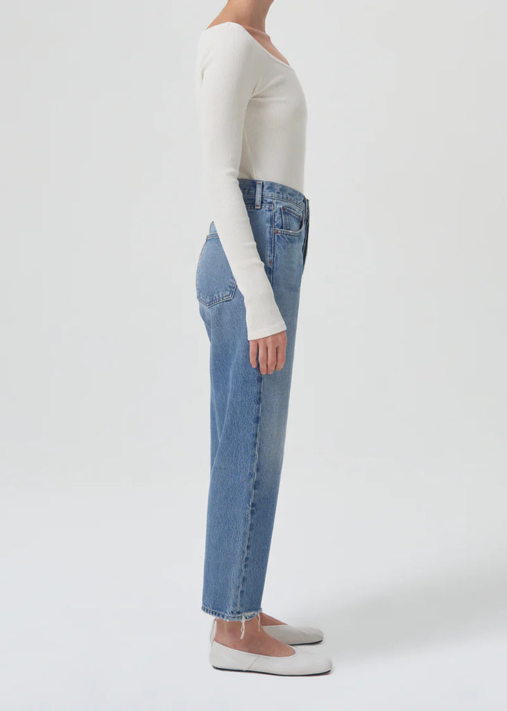 AGOLDE 90'S crop mid rise loose striaght jean in bound