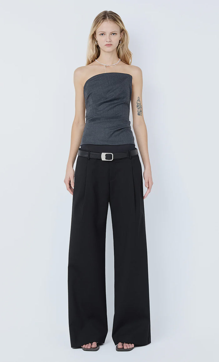 Ellis Asym Strapless Top (Charcoal)