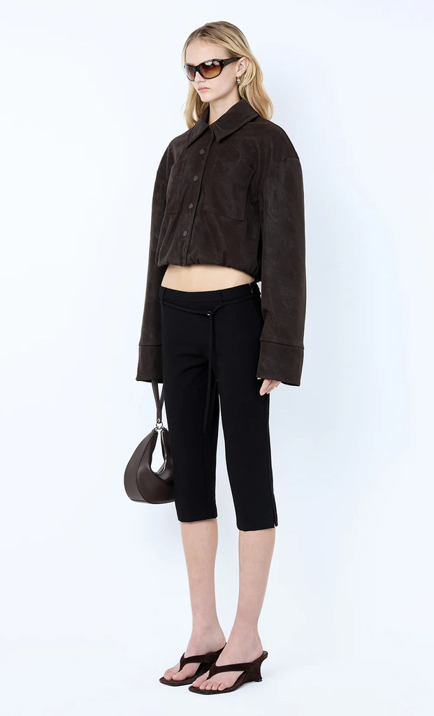 Alaric Cropped Bomber (Espresso)