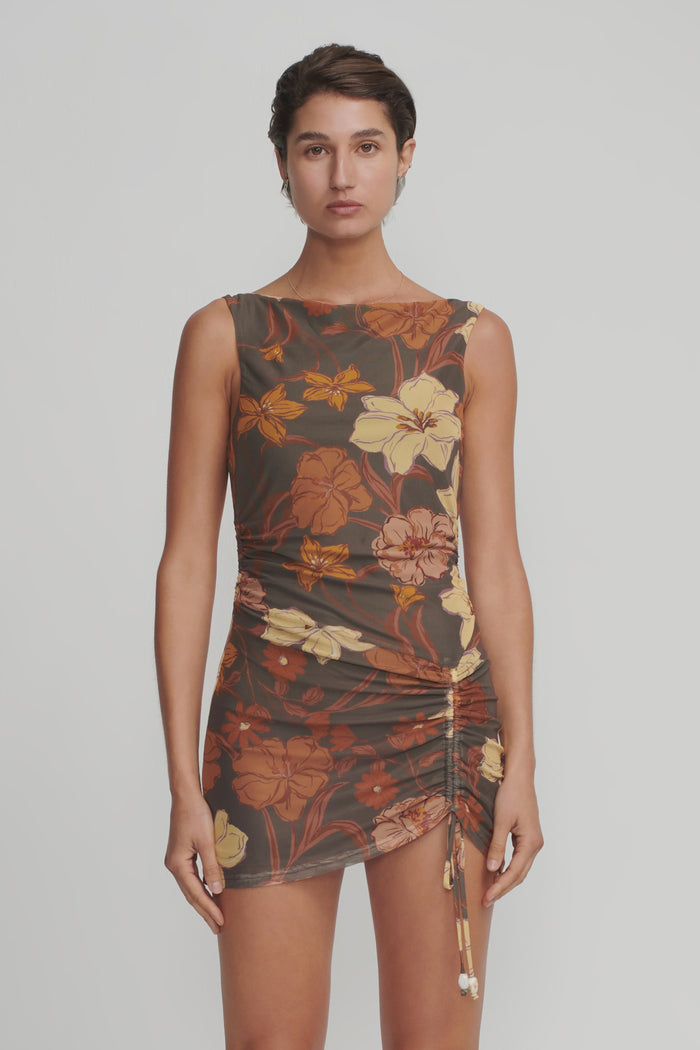 Hansen & Gretel Alba Mini Dress (Moss Floral)