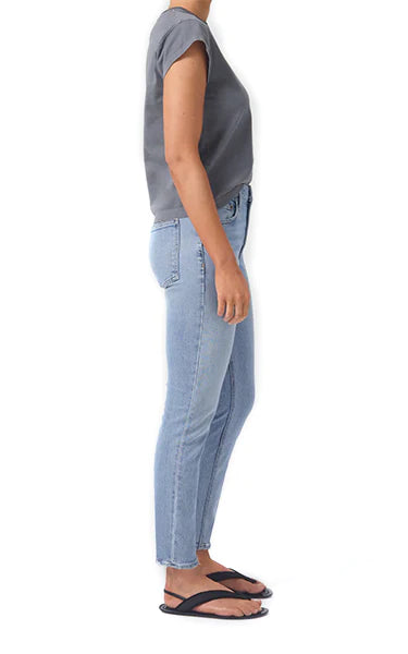 AGOLDE WILLOW MID RISE SLIM CROP JEANS IN TORCH