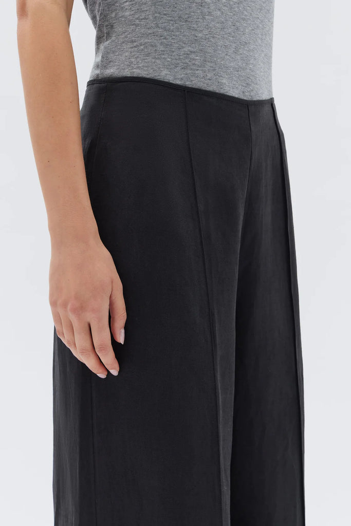 Assembly Label Brooke Silk Linen Trouser (Black)