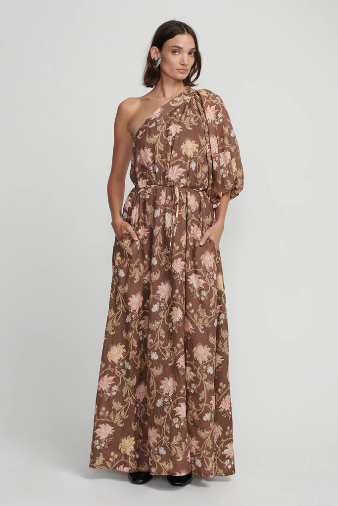Hansen & Gretel Carmen Maxi Dress (Carob Floral)