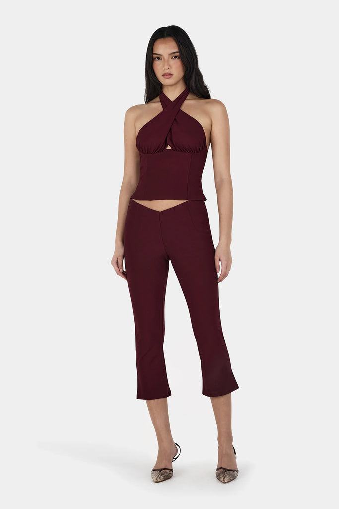 Chelsea Halter Top (Burgundy)