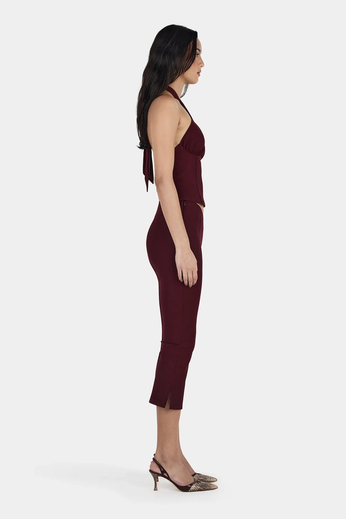 Chelsea Halter Top (Burgundy)