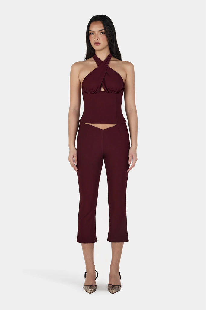 Chelsea Halter Top (Burgundy)