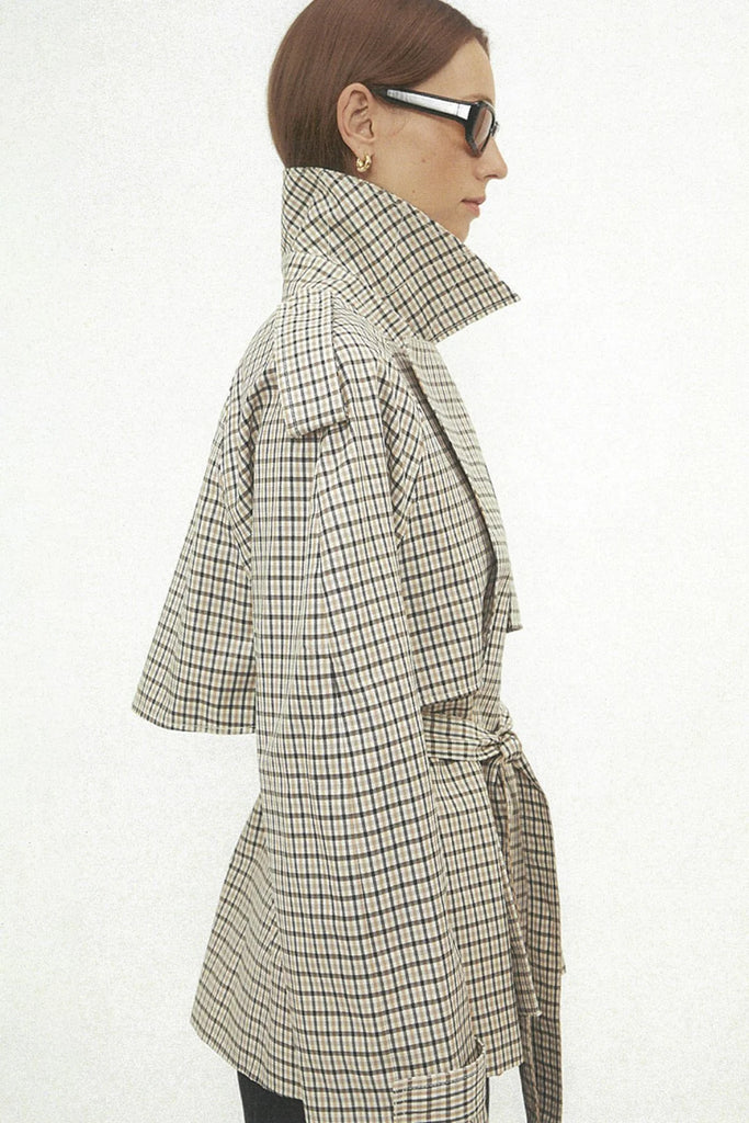 Burdock Check Trench Jacket (Birch Check)