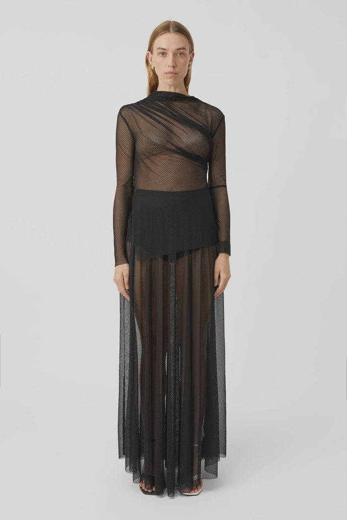 Camilla & Marc Lattice Sheer Maxi Skirt (Black)
