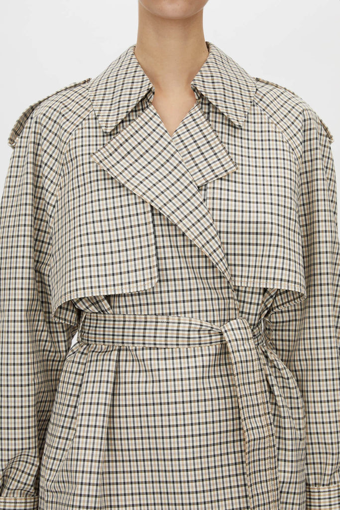 Burdock Check Trench Jacket (Birch Check)