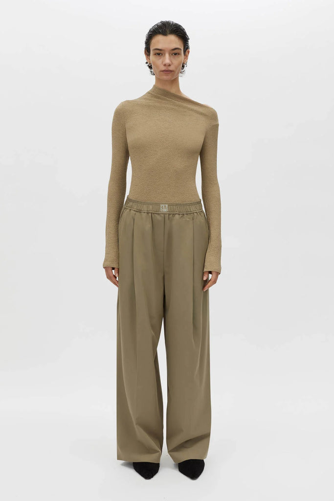 Cali Textured Long Sleeve Top (Khaki)
