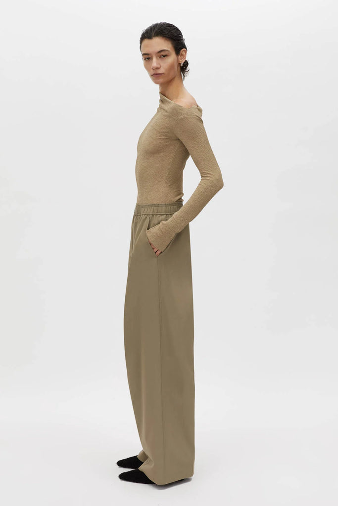 Cali Textured Long Sleeve Top (Khaki)