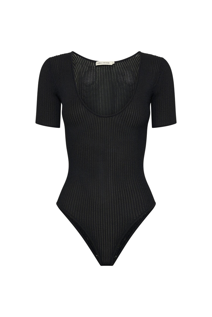 Camilla & Marc Delaney Short Sleeve Bodysuit (Black)