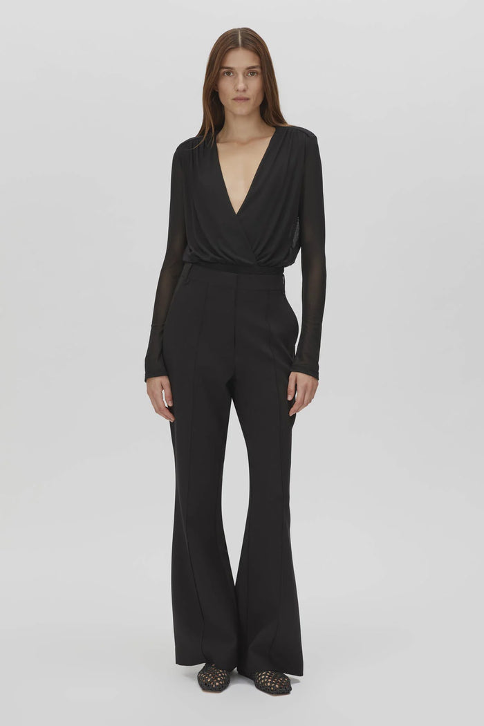 Ervina V neck Bodysuit (Black)
