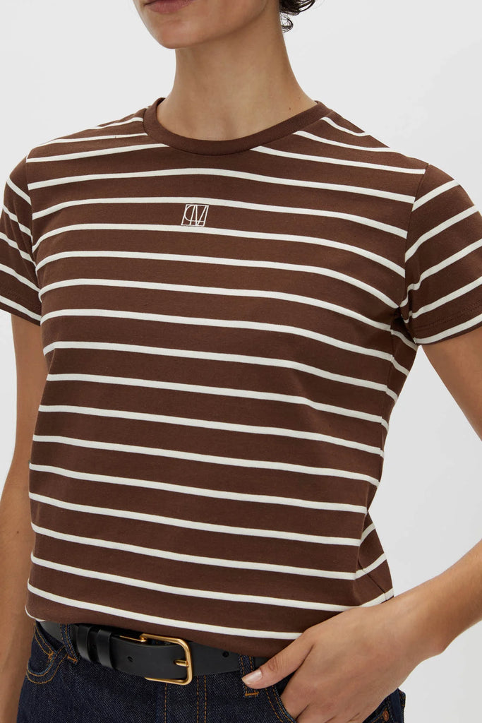 Sora Fitted Tee (Espresso/White)