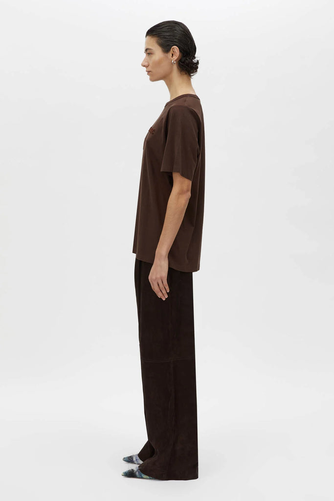 Tia Flocking Logo Tee (Bitter Chocolate)