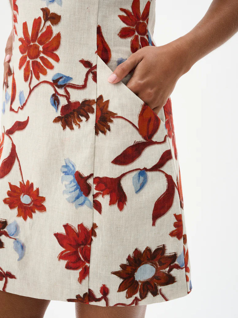 ROAME. Alba Mini Dress (Cactus Bloom Sand)