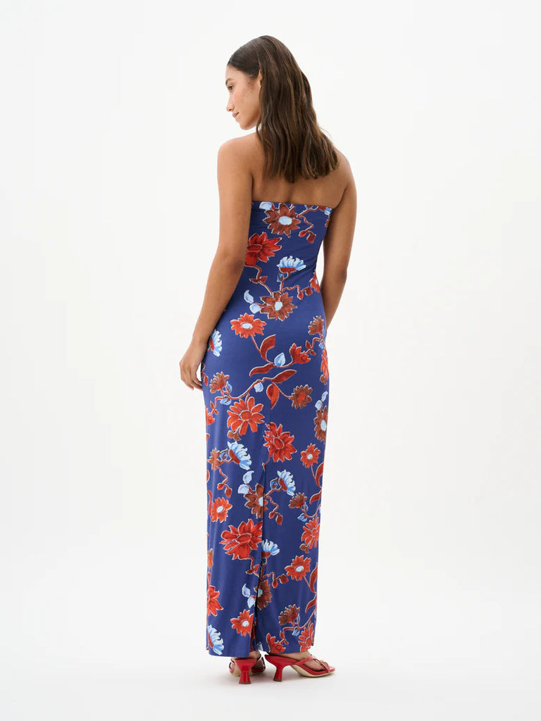 ROAME. Riva Maxi Dress (Cactus Bloom Indigo)