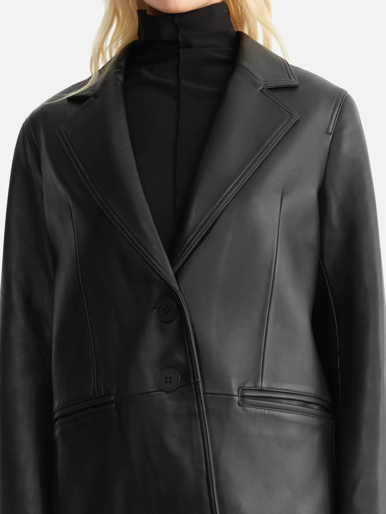 Ena Pelly Charlotte Oversized Leather Blazer