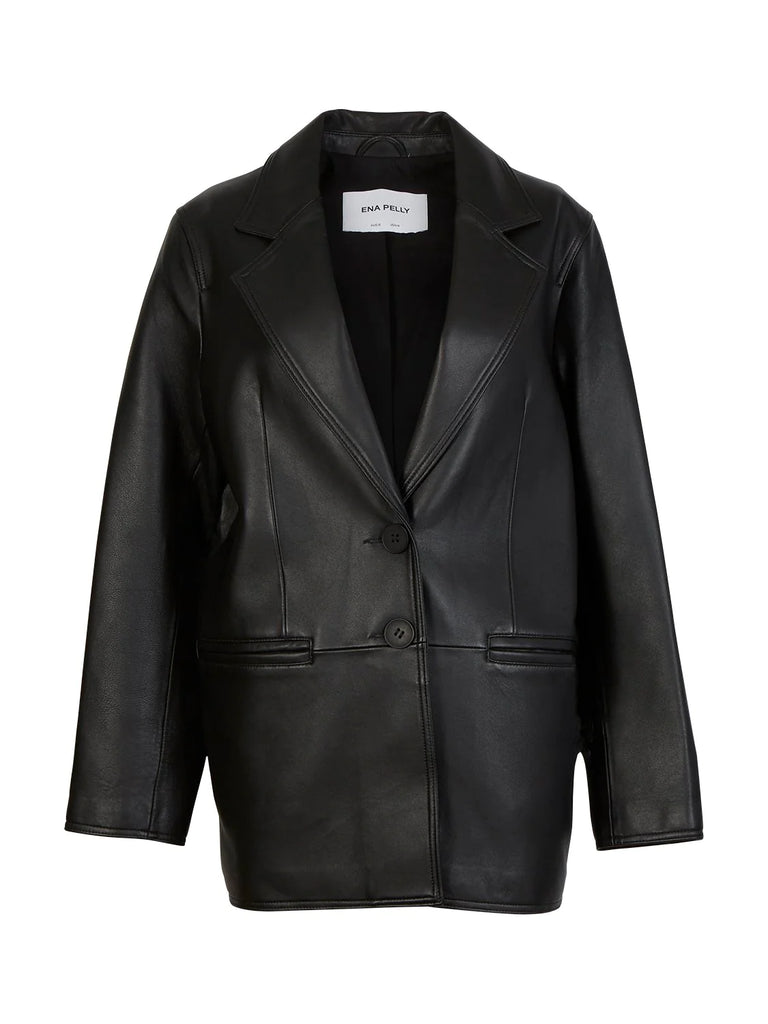 Ena Pelly Charlotte Oversized Leather Blazer