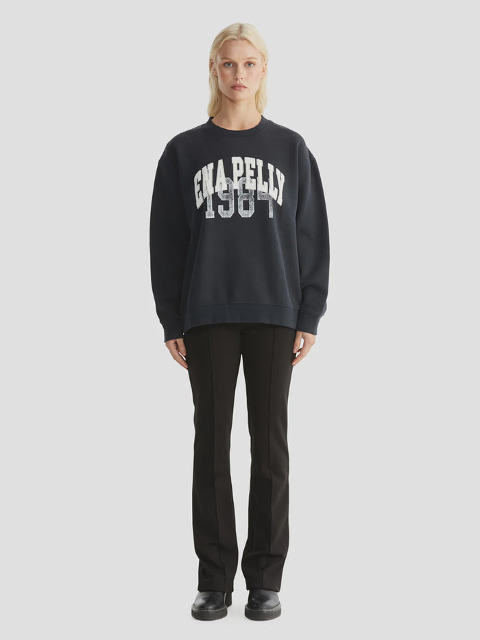 Ena Pelly Lilly Oversized College Sweater (Vintage Black)