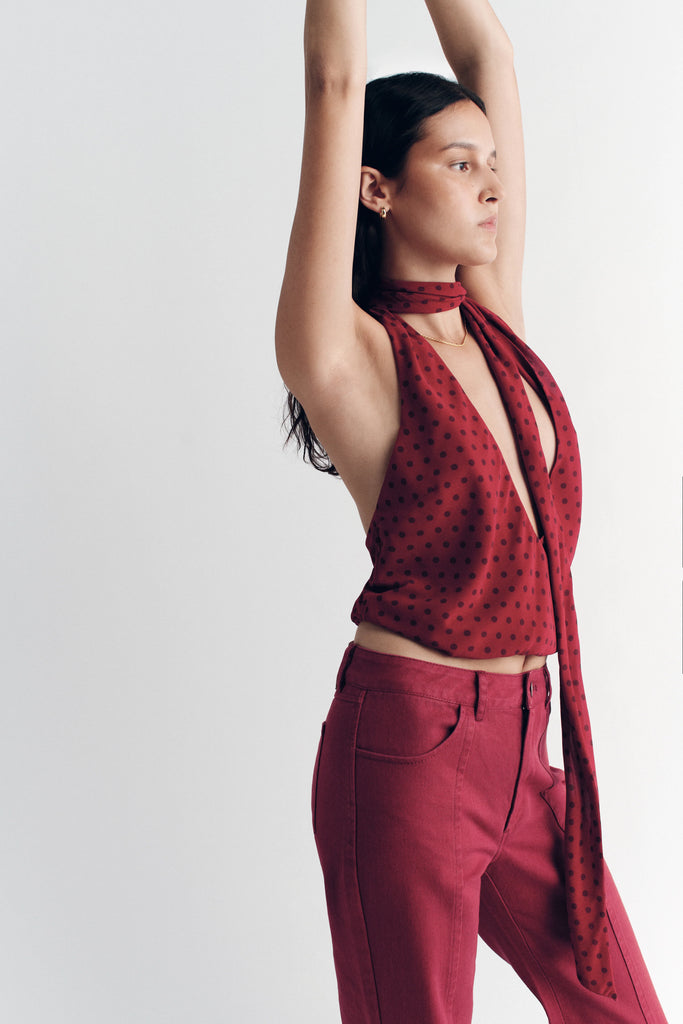 Hansen & Gretel Harper Halter Top (Samba Polka)