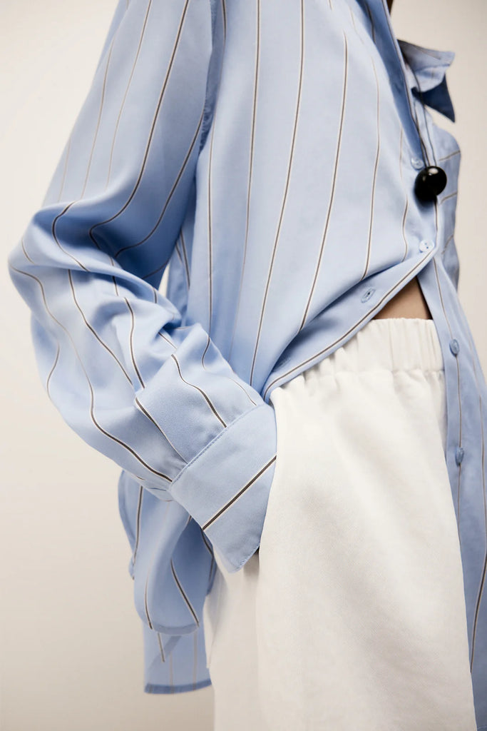 Elka Henry Stripe Shirt (Blue Stripe)
