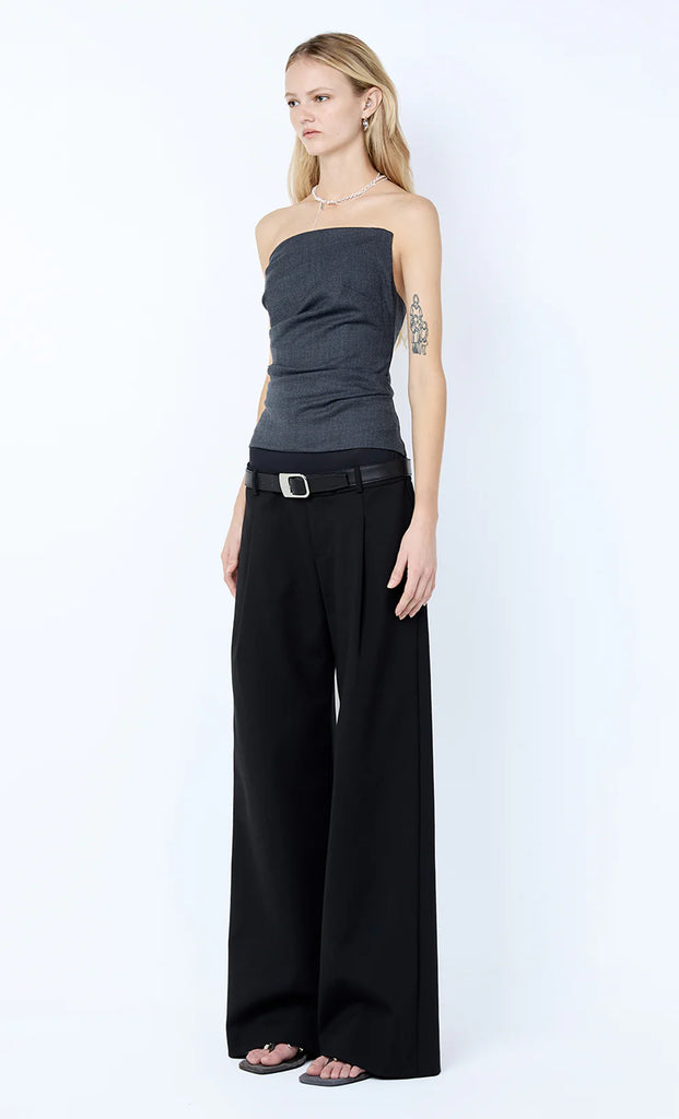 Ellis Asym Strapless Top (Charcoal)